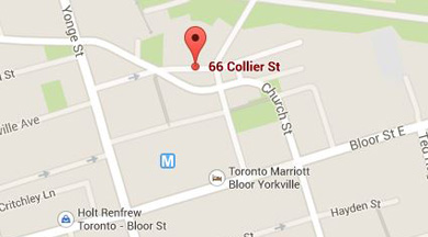 Location of 66 Collier Street condominium, where Yorkville meets Rosedale