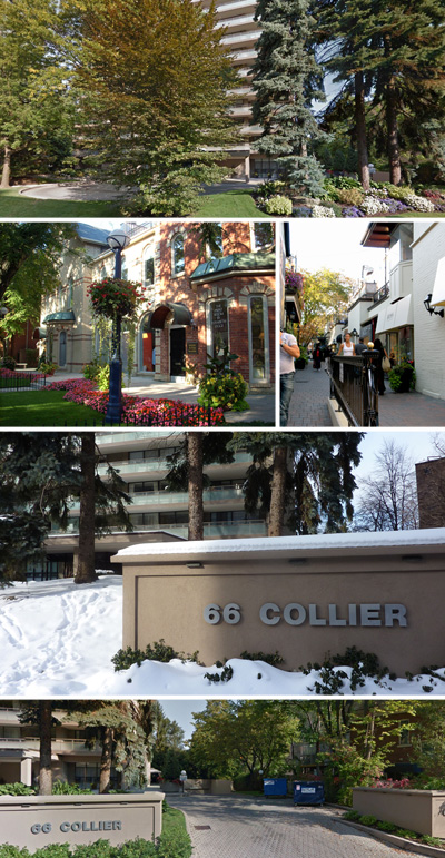 66 Collier Street condo building in Rosedale - luxury residences in an affluent location.