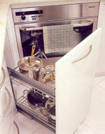 Pull-out cabinetry storage in the kitchen