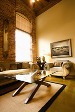 High ceilings in hard loft living room